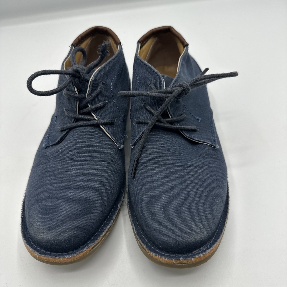 Kenneth Cole Real Deal‎ Navy Blue Canvas Lace Up Boys Dress Shoes Size 13